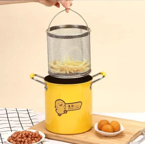 2L Stainless Steel Deep Fryer Pot with Basket – Oil Filter Design for Fries, Chicken, Shrimp & Snacks